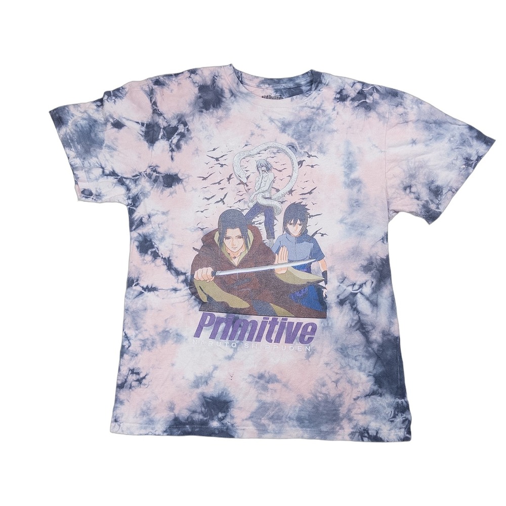 Primitive Naruto Shippuden Mens M Pink Blue Tie Dye Excellent Itachi Graphic
